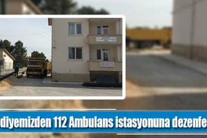 Belediyemizden 112 Ambulans istasyonuna dezenfeksiyon alanı