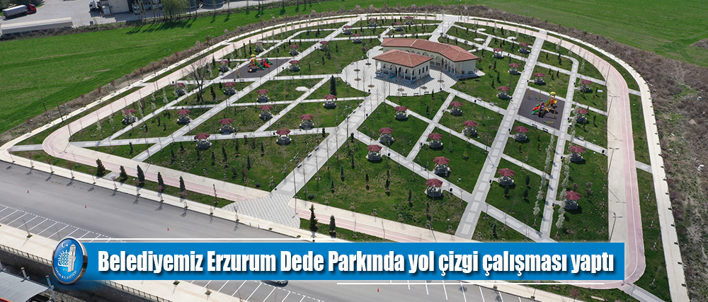 Belediyemiz Erzurum Dede Parkında yol çizgi çalışması yaptı