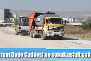 Erzurum Dede Caddesi'ne soğuk asfalt çalışması