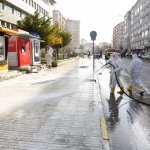 Bahabey ve Fatih Caddeleri önce yıkandı sonra dezenfekte edildi