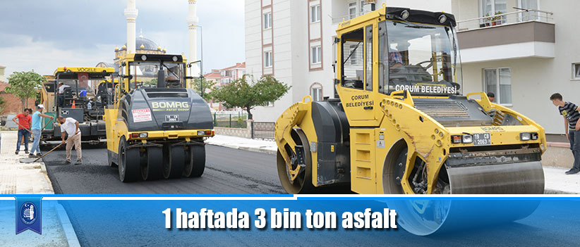 1 haftada 3 bin ton asfalt