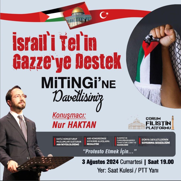 "İsrail'i Tel'in Gazze'ye Destek" Mitingi